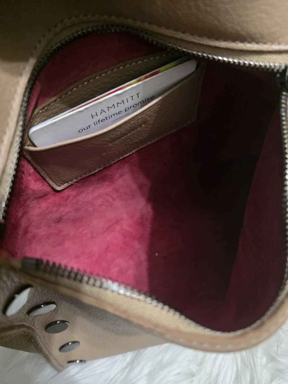 Hammitt Leather Crossbody Bag in Taupe